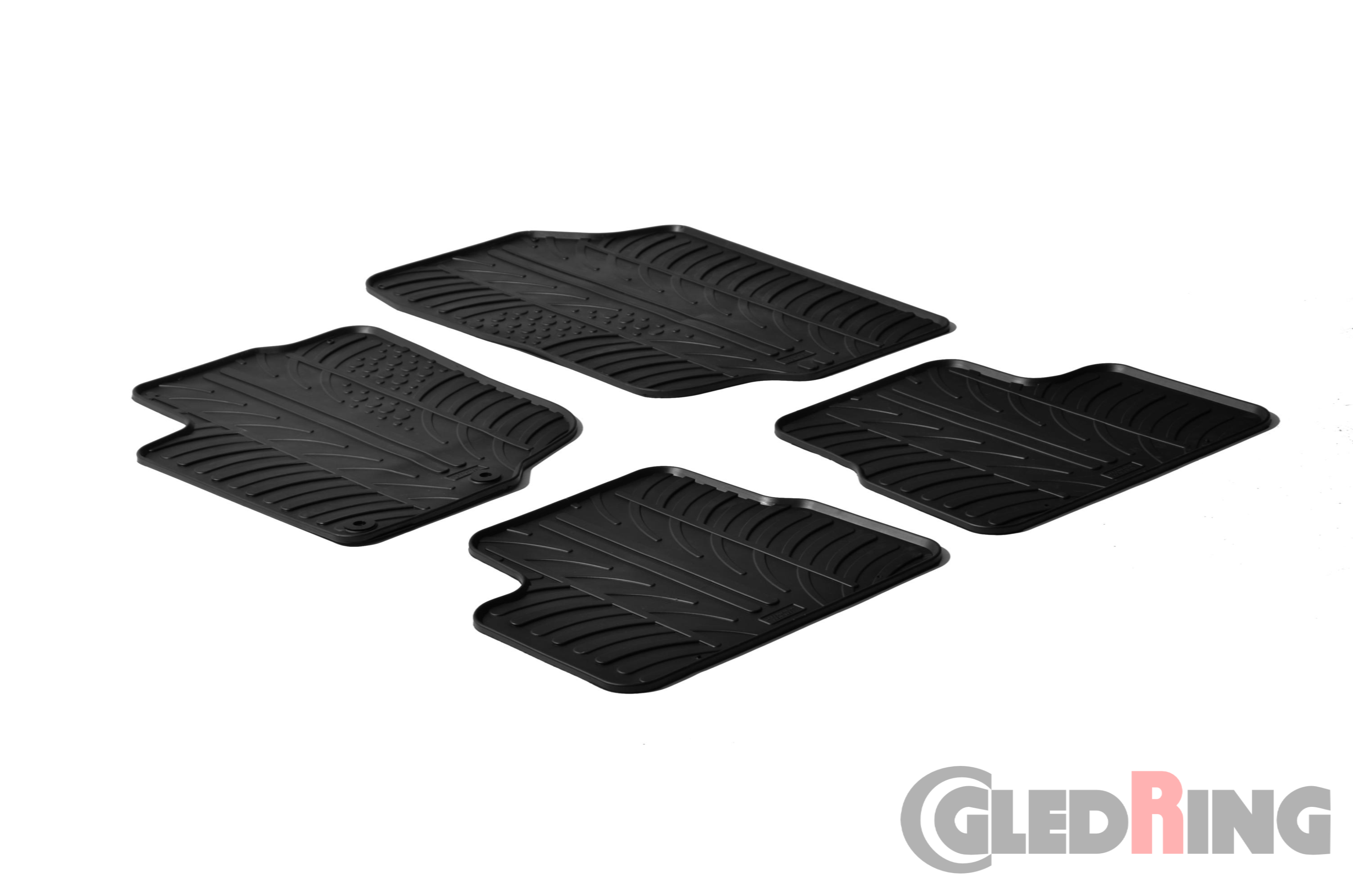 Original Gledring Passform Fußmatten Gummimatten 4 Tlg.+Fixing - PEUGEOT 207 2006-2012